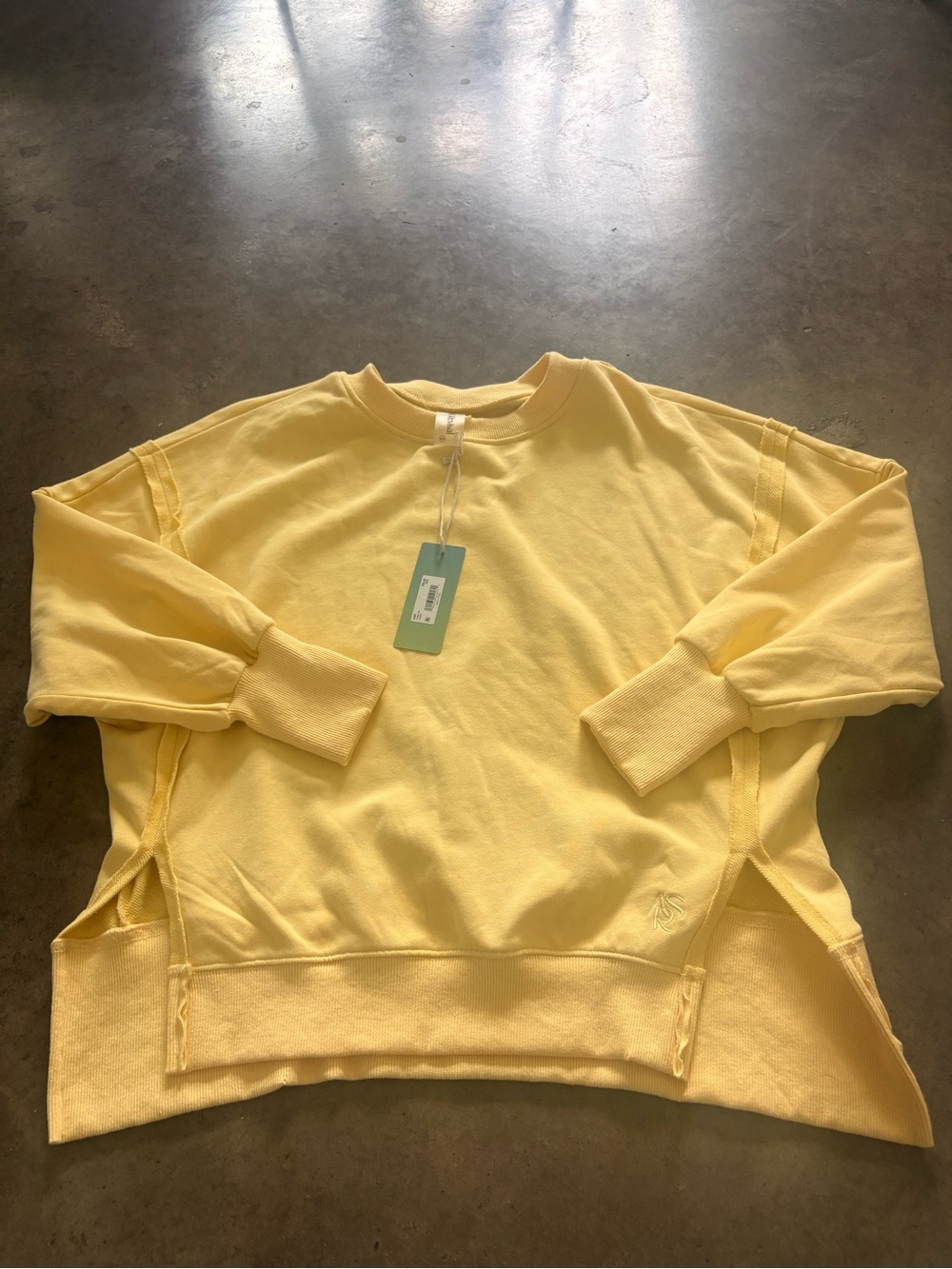 Altar’d State Yellow Oversized Crewneck Sweatshirt